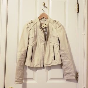 Faux leather off-white jacket